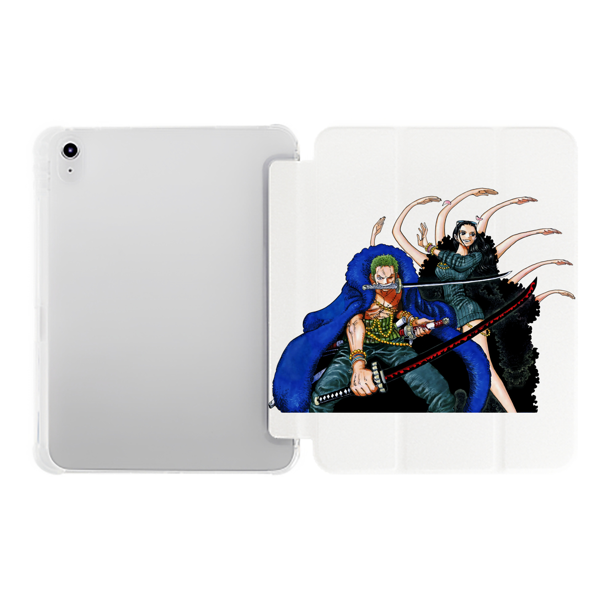 （画像用） ワンピース ロロノア・ゾロ ONE PIECE Roronoa Zoro IPad ケース ペン収納付き 三つ折りスタンド PUレザー×シリコン 対応機種9.5/10.5/10.9インチ
